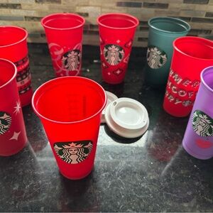 Starbucks Red and Green Reusable Cups Set